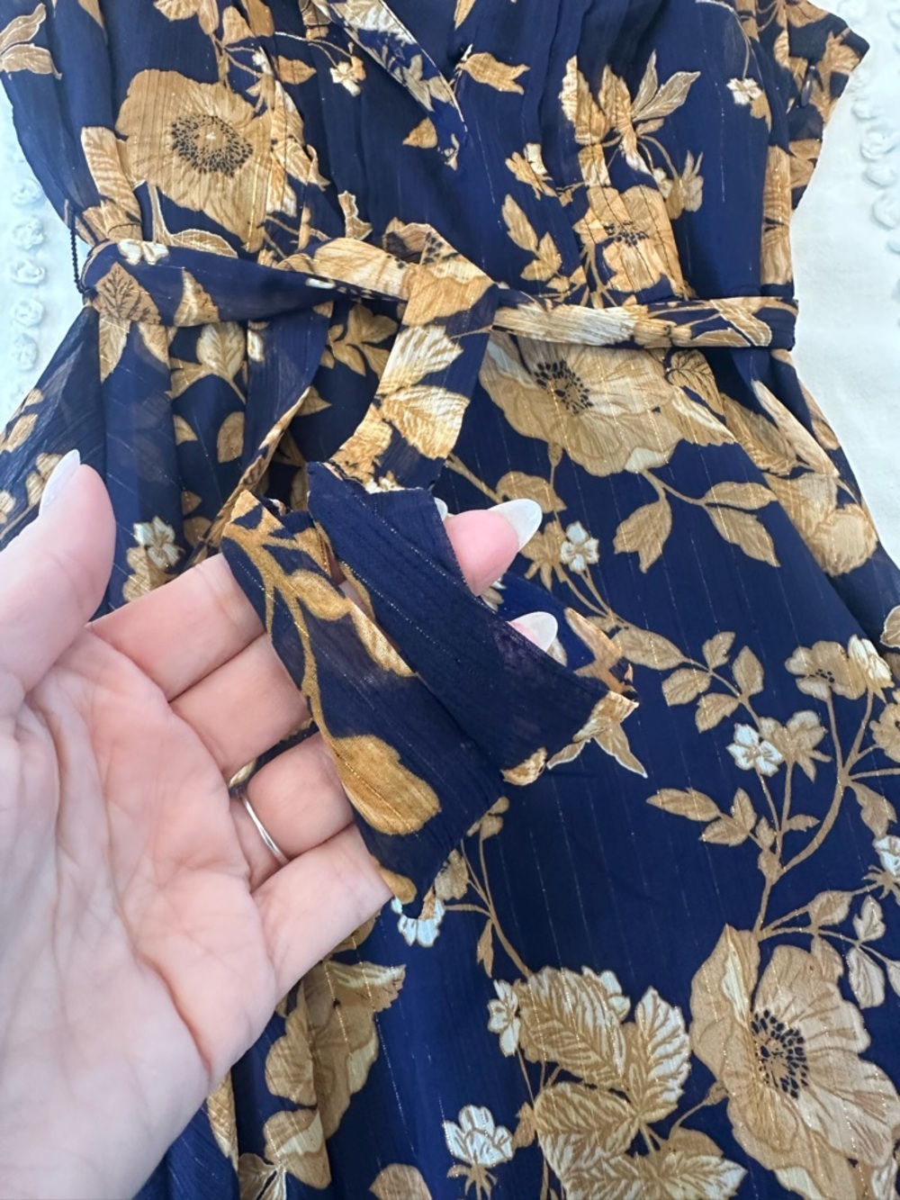 Nanette Lepore sleeveless chiffon floral wrap dress - Picture 10 of 13